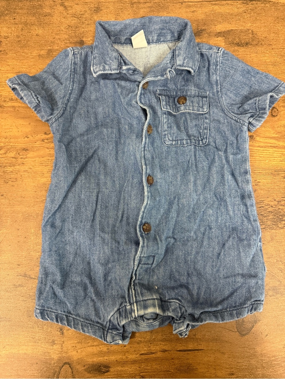 ⭐️5 for $20⭐️ Old Navy Kids Blue Denim Romper Onesie Casual Short Sleeve 12-18M